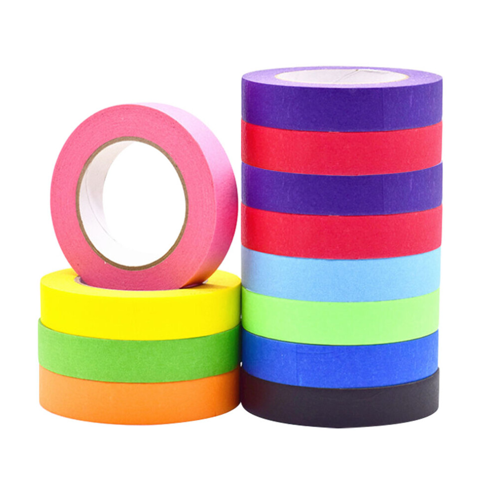 12 Rolls Colorful Masking Tape for Painting Easy to Use Adhesive Tape-image-OPC-PJFRGWK-NEW