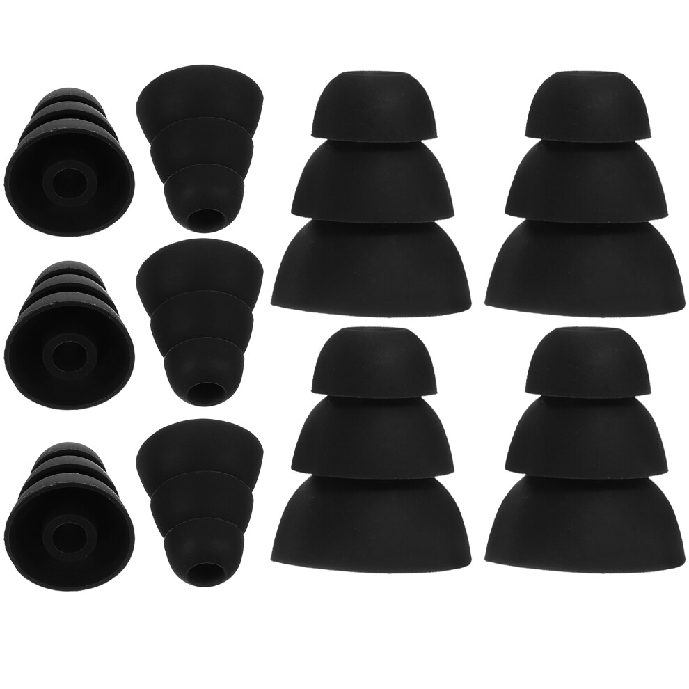 5Pair Silicone Earbud Covers In Ear Eartips Noise Isolating Black 3033249263865