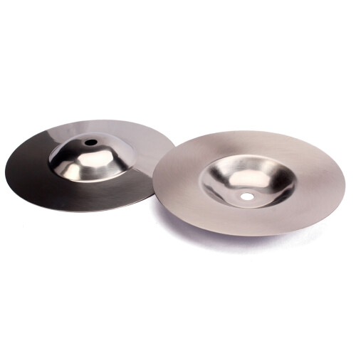 2Pcs Durable Silver Drum Cymbal Crash Metal Percussion Instrument