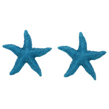 2Pcs Resin Marine Animals Ornament for Fish Tank Sky-Blue Decor