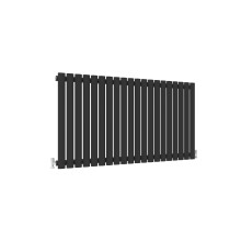 (Single, 600x1180mm) Black Oval Tube Designer Radiator