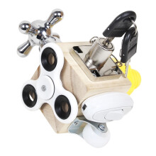 Houten zintuiglijke speelgoed Fidget Busy Cube Activiteitentafel Reisslotdoos Kindercadeaus
