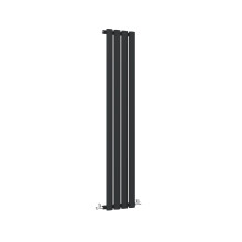 (Single, 1600x236mm) Black Oval Tube Designer Radiator