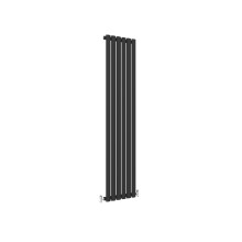 (Single, 1600x354mm) Black Oval Tube Designer Radiator
