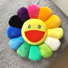 (Colorful Yellow)Almohada de flores arco iris Takashi Murakami de 40 cm 16 pulgadas peluche colorido regalo