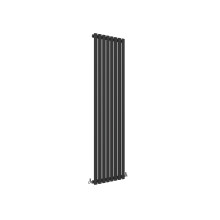 (Single, 1600x472mm) Black Oval Tube Designer Radiator