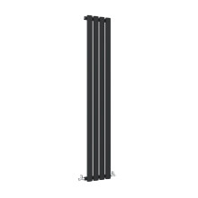 (Single, 1800x236mm) Black Oval Tube Designer Radiator