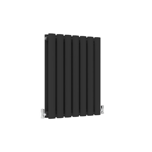 AICA (Double, 600*413mm) Black Oval Tube Designer Radiator