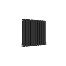 (Double, 600x590mm) Black Oval Tube Designer Radiator