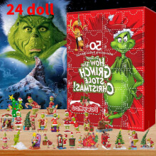 (Style A)Grinch Weihnachten Adventskalender Countdown Blindbox 24 Weihnachtsgeschenke Überraschung Spielzeug