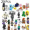 Série Minecraft 29 pièces lot blocs de construction minifigure mini jouets modèle décoration cadeau 1