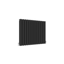 (Double, 600x767mm) Black Oval Tube Designer Radiator
