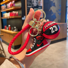 (BlackRed)Porte-clés Baskets Basket Unique pour Promos et Cadeaux d'Affaires Mignon et Tendance