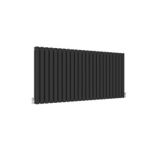 (Double, 600x1416mm) Black Oval Tube Designer Radiator