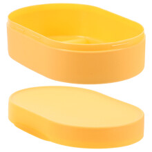 Portable Soap Box with Lid Travel Soap Case and Sponge Holder Yellow