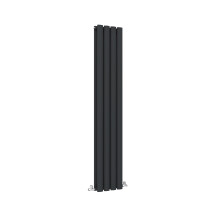 (Double, 1600x236mm) Black Oval Tube Designer Radiator