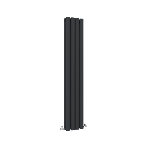 AICA (Double, 1600x236mm) Black Oval Tube Designer Radiator