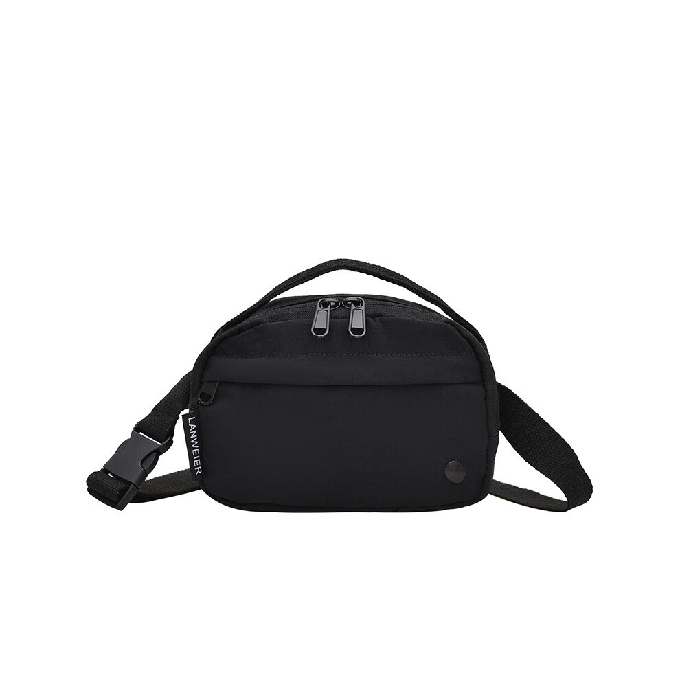 (Black)Bolso Cuadrado Simple Color SóLido Mujer Informal Ligero Impermeable Para Uso Diario-image