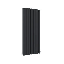 (Double, 1600x590mm) Black Oval Tube Designer Radiator