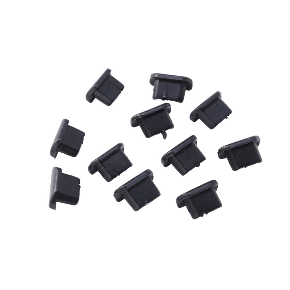Charging Port Plugs Dust Plug 10Pcs Black 3033542813330
