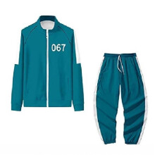 (M)Squid Game Teen Casual Reißverschluss Stehkragen Langarm Sweatshirt Hose Set