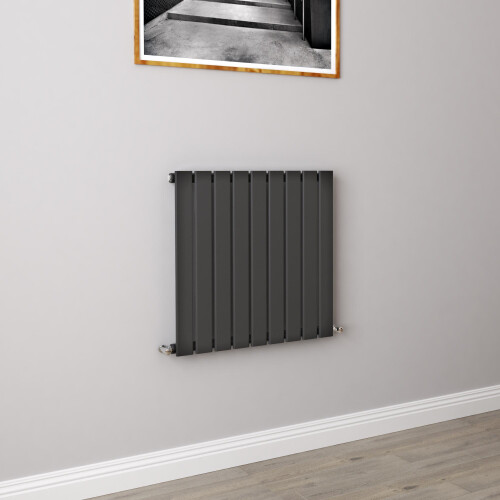 AICA (600x612mm Single) Horizontal flat radiator anthracite all sizes