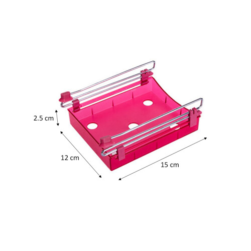 Red Slide Drawer Organizer Stainless Steel Fixed Space Saver Rack 2