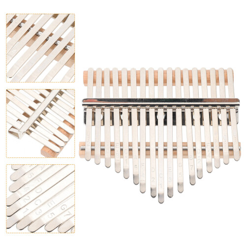 1Set Handmade Kalimba Assembly Kit Silver Wood Thumb Piano DIY Set 2