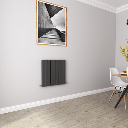AICA (600x612mm Double) Horizontal flat radiator anthracite all sizes 2