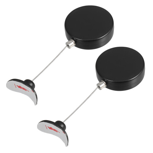 2Pcs Retractable Steel Cable Lock Black Anti-Theft Security for Tools