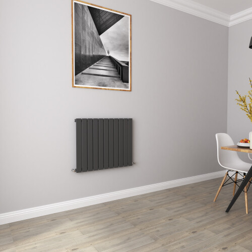 AICA (600x748mm Single) Horizontal flat radiator anthracite all sizes 2
