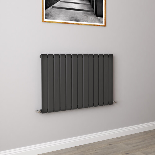 AICA (600x884mm Single) Horizontal flat radiator anthracite all sizes