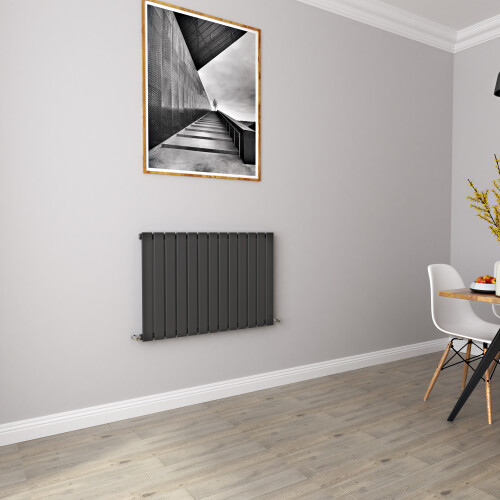 AICA (600x884mm Single) Horizontal flat radiator anthracite all sizes 2