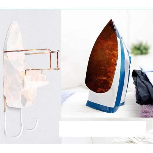 Ironing Board Holder Wall Mount White Ironing Board Hanger With Removable Hooks Storage Organizer Shelf 2