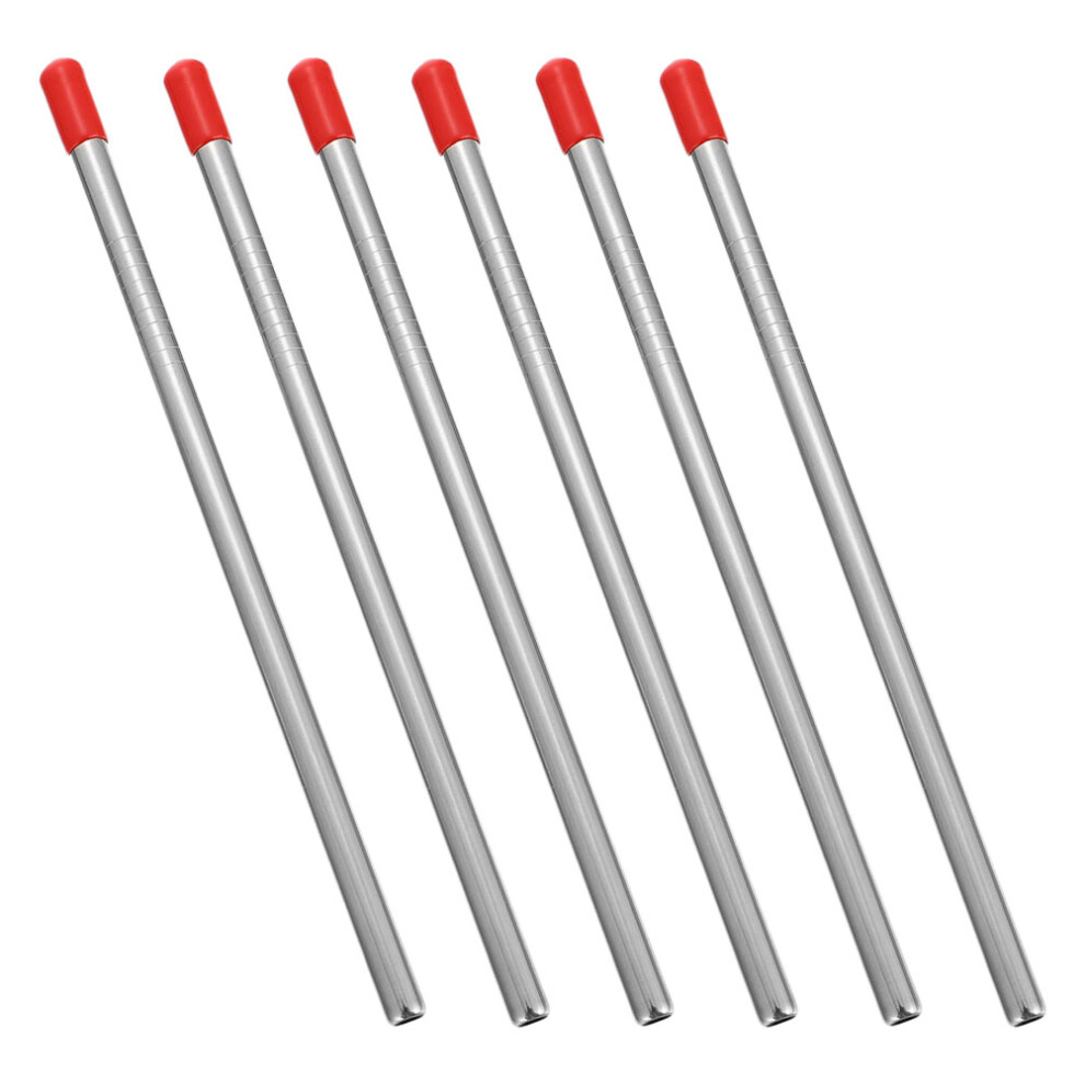 6pcs Stainless Steel Dishwasher Glass Bottle Draining Rack Rods Red