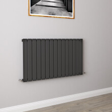 (600x1020mm Single) Horizontal flat radiator anthracite all sizes