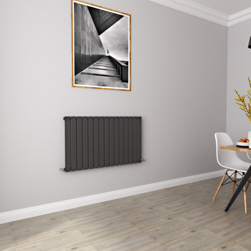 AICA (600x1020mm Single) Horizontal flat radiator anthracite all sizes 2