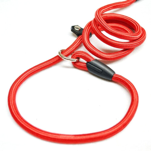Laisse Pour Chien En Nylon Rouge, Réglable Et Solide 1