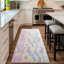 (60 x 220 cm (2ft x 7ft 3")- Living Room Kitchen Runner Rug Floor Carpet) Rainbow Rugs Shaggy Living Room Carpets Runner Mat
