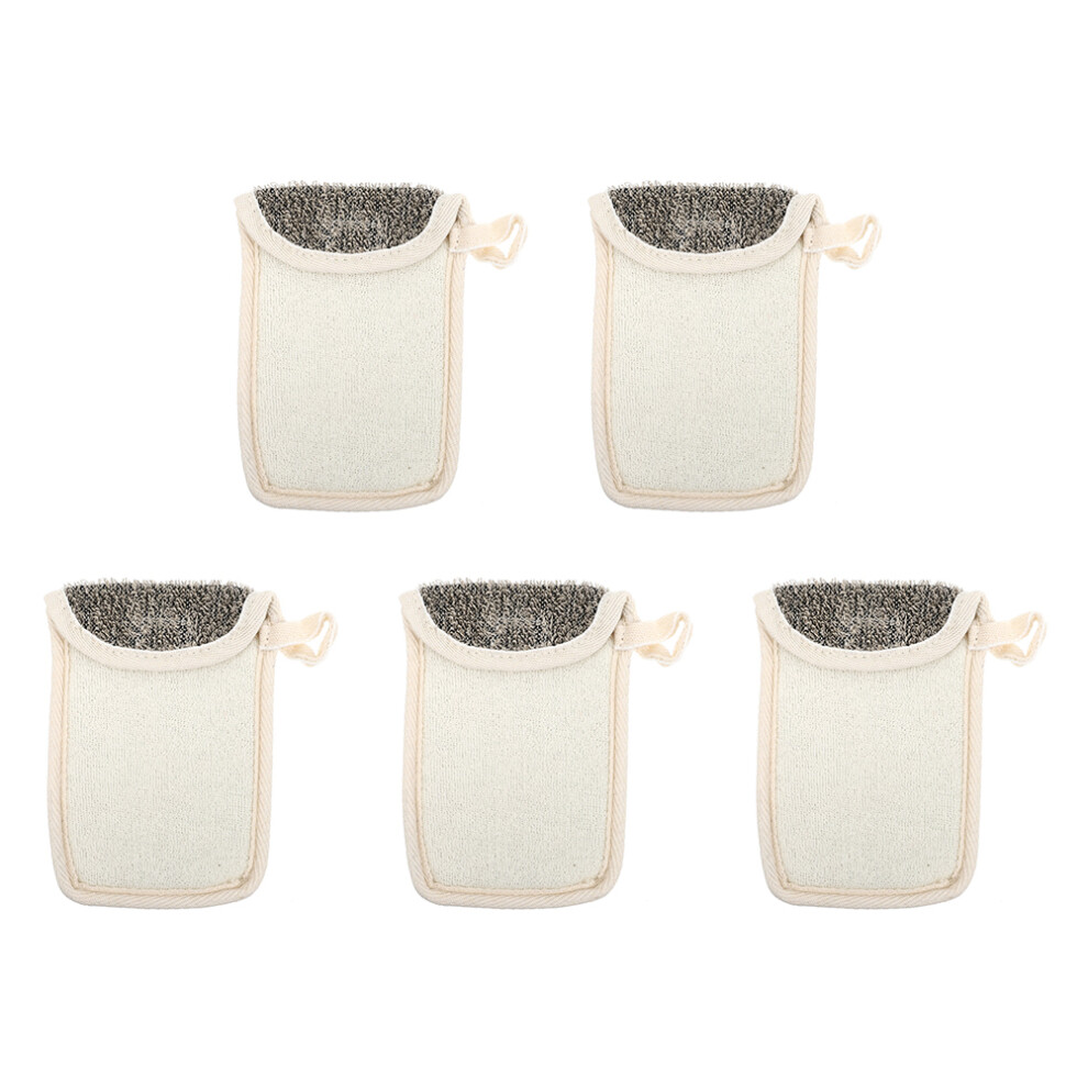 Villcase 5Pcs Multi Color Linen Soap Pouches Exfoliating Soap Net Holders