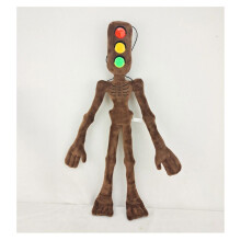 (Brown)21" Anime Scp Siren Head Plush Toy Bendable Doll Monster Horror Tv Light Traffic