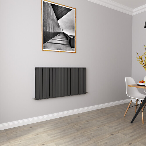 AICA (600x1156mm Double) Horizontal flat radiator anthracite all sizes 2