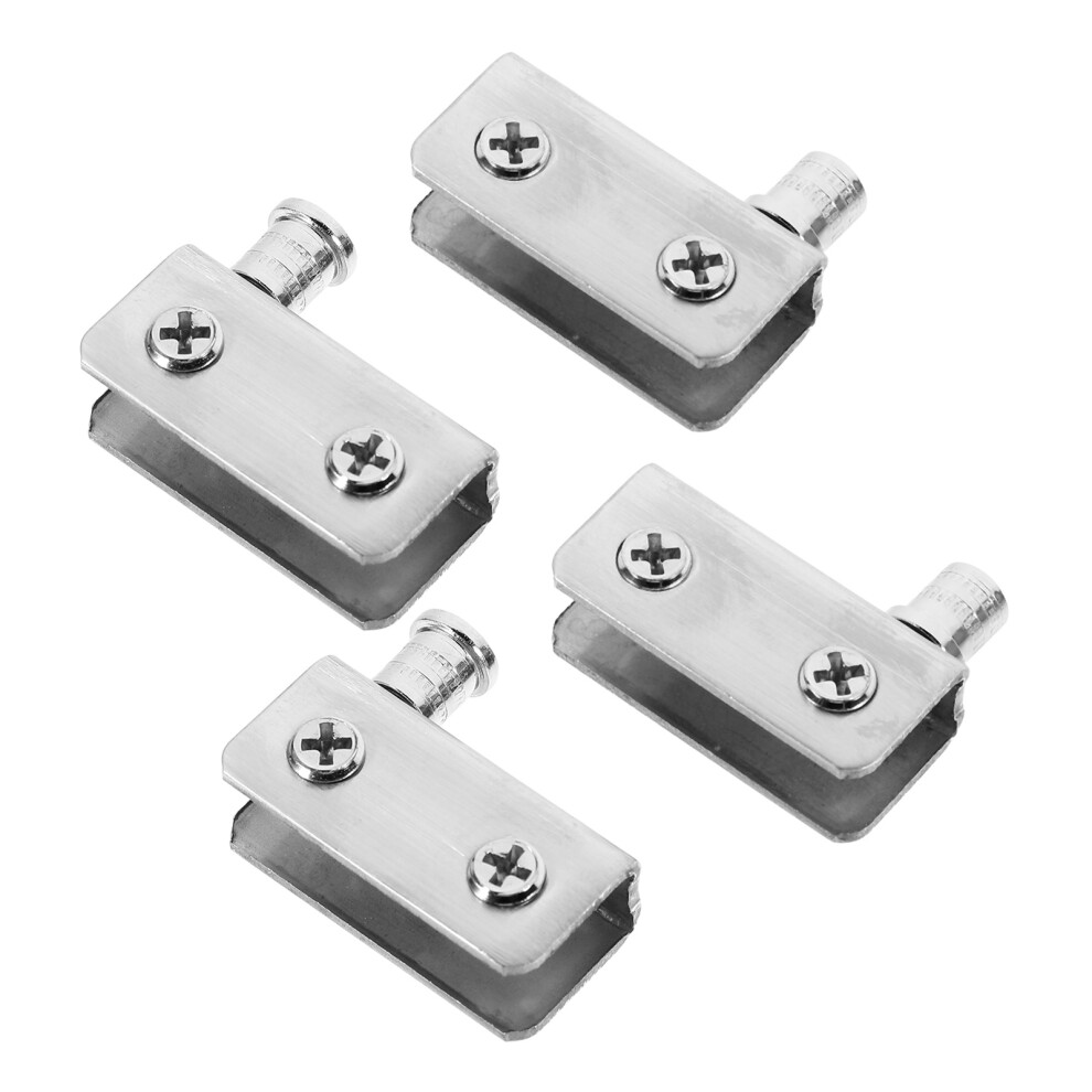 4 Pcs Shower Glass Clamp Cabinet Hinge Door Accessory Pivot Hinges 3033693764987
