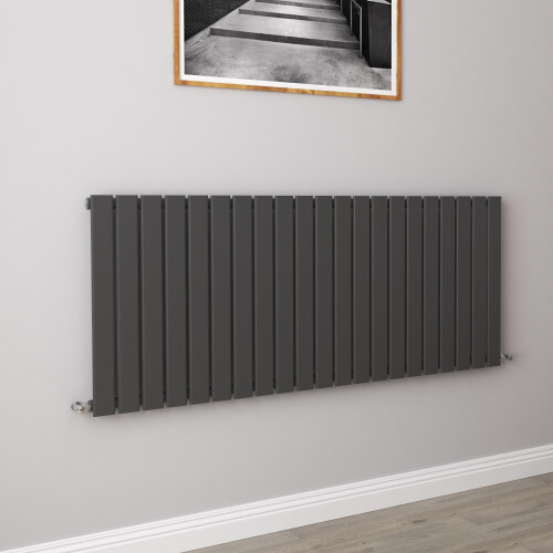 AICA (600x1428mm Single) Horizontal flat radiator anthracite all sizes