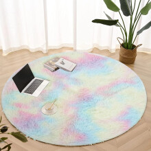 (120 x 120 cm (4ft x 4ft)- Circle Carpet Round Rug) Rainbow Rugs Shaggy Living Room Carpets Runner Mat