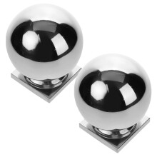 2Pcs Stainless Steel Dome Post Caps Silver Fence Post Protector Ball
