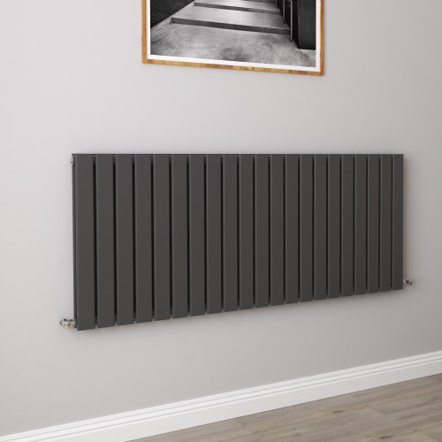 AICA (600x1428mm Double) Horizontal flat radiator anthracite all sizes