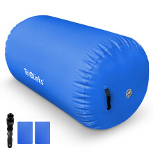 (120 x 90cm, Blue) Air Roller Inflatable Tumbling Gymnastics Mat Air Roll Air Barrel for Training