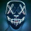 (White) Led Luminous Black V-Shaped Mask, Cold Light Halloween Mask, Ghost Dance Luminous Mask 1