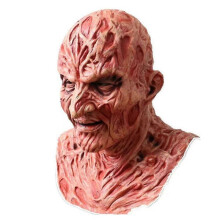 (B) Halloween Freddy Mask Headset Terror Latex Mask
